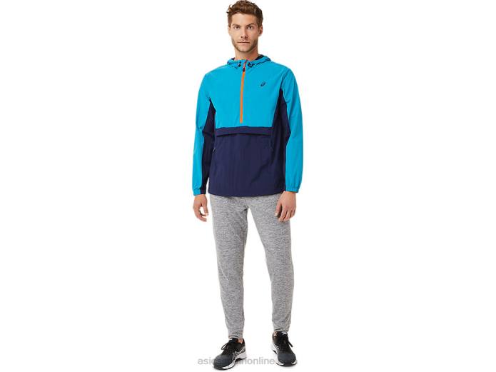 chaqueta anorak hombre Asics 4L682030 azul verdoso/chaquetón