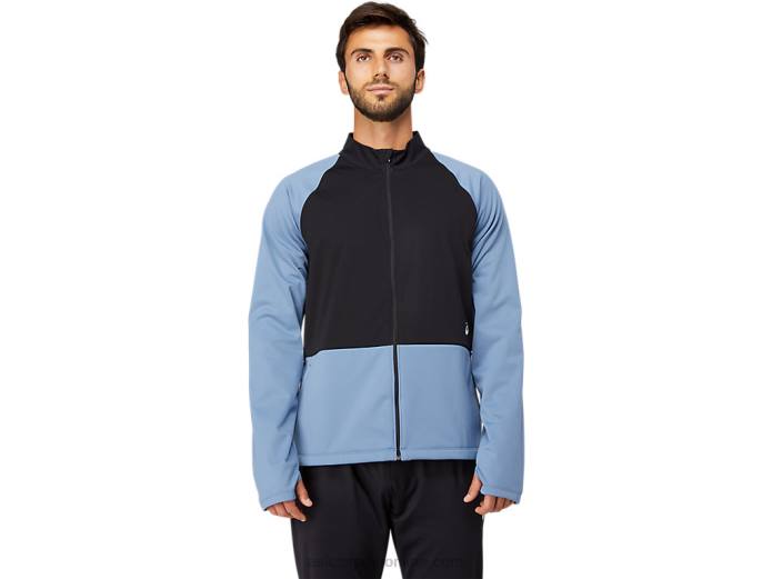 chaqueta con cremallera completa thermostorm para hombre Asics 4L681632 azul tormenta/negro rendimiento