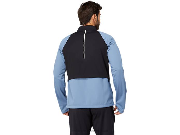 chaqueta con cremallera completa thermostorm para hombre Asics 4L681632 azul tormenta/negro rendimiento