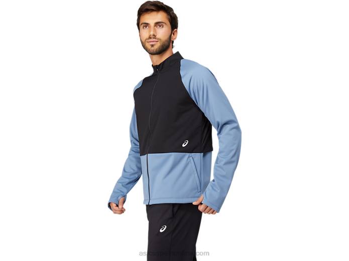 chaqueta con cremallera completa thermostorm para hombre Asics 4L681632 azul tormenta/negro rendimiento