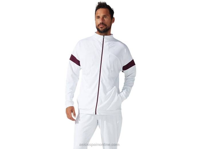 chaqueta de chándal para hombre Asics 4L681785 blanco brillante/marte profundo