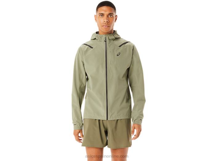 chaqueta impermeable 2.0 de hombre acelera Asics 4L681103 liquen verde