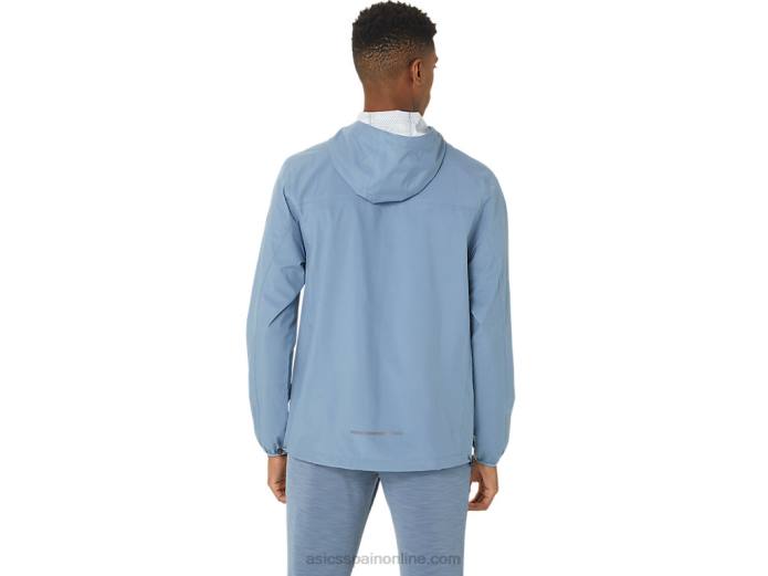 chaqueta impermeable hombre Asics 4L68214 azul acero/gris portador