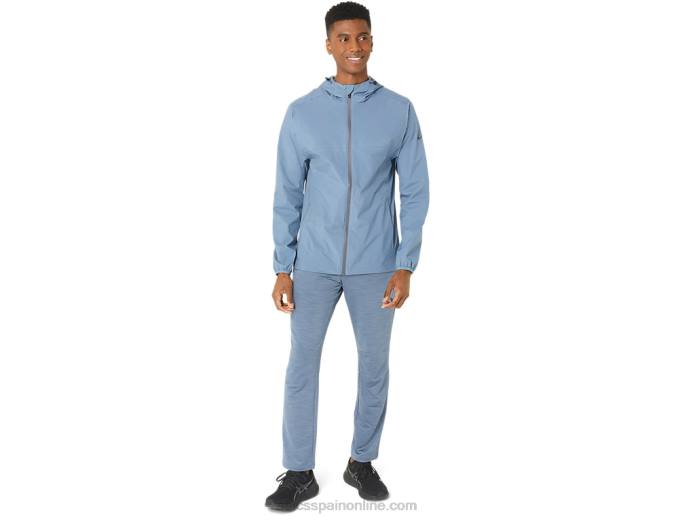 chaqueta impermeable hombre Asics 4L68214 azul acero/gris portador
