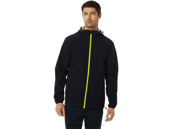 chaqueta impermeable hombre Asics 4L68231 rendimiento negro/ralladura de lima