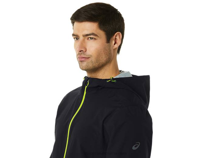 chaqueta impermeable hombre Asics 4L68231 rendimiento negro/ralladura de lima