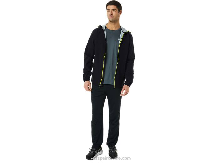 chaqueta impermeable hombre Asics 4L68231 rendimiento negro/ralladura de lima