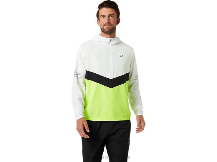 chaqueta lite-show de hombre Asics 4L681348 blanco brillante/verde peligro
