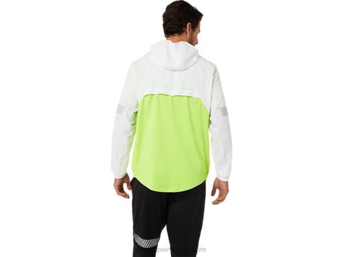 chaqueta lite-show de hombre Asics 4L681348 blanco brillante/verde peligro