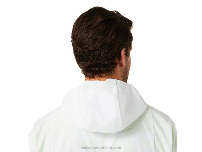 chaqueta lite-show de hombre Asics 4L681348 blanco brillante/verde peligro