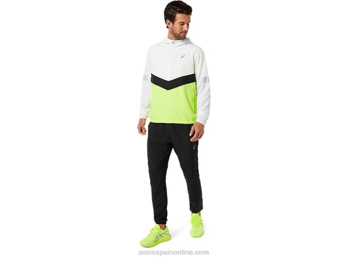 chaqueta lite-show de hombre Asics 4L681348 blanco brillante/verde peligro