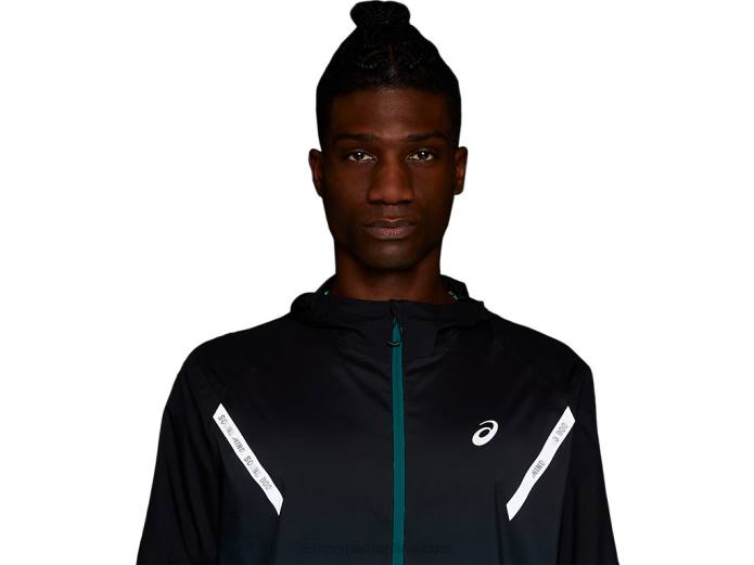 chaqueta lite-show de hombre Asics 4L68832 rendimiento negro/pino aterciopelado