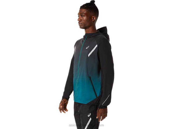 chaqueta lite-show de hombre Asics 4L68832 rendimiento negro/pino aterciopelado