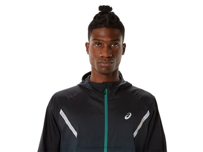 chaqueta lite-show de hombre Asics 4L68832 rendimiento negro/pino aterciopelado