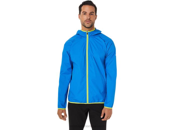 chaqueta plegable para hombre Asics 4L681712 tinte espacial azul eléctrico/ralladura de lima