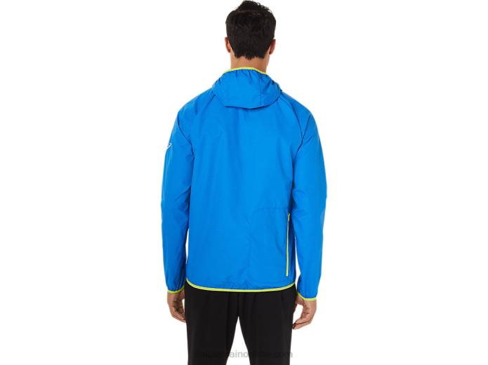 chaqueta plegable para hombre Asics 4L681712 tinte espacial azul eléctrico/ralladura de lima