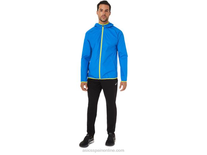 chaqueta plegable para hombre Asics 4L681712 tinte espacial azul eléctrico/ralladura de lima