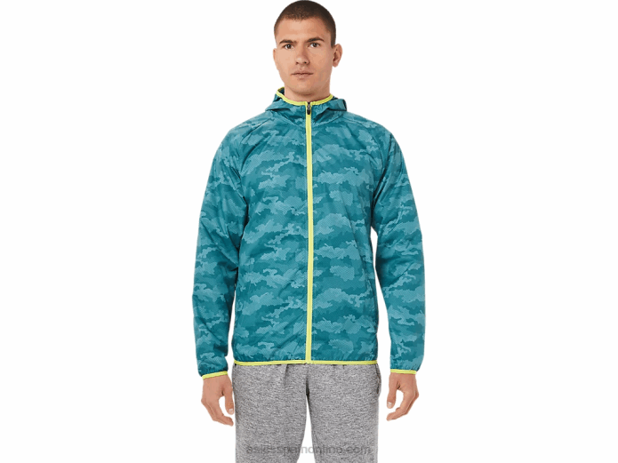 chaqueta plegable para hombre Asics 4L681893 estampado de pino brumoso / yuzu agrio