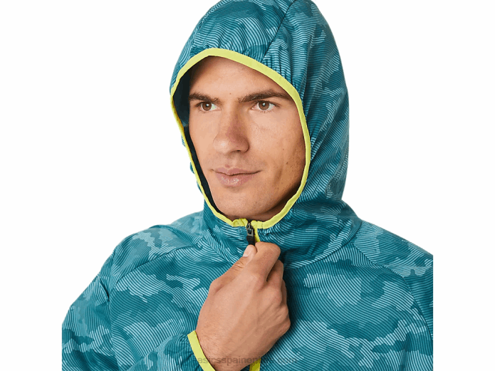 chaqueta plegable para hombre Asics 4L681893 estampado de pino brumoso / yuzu agrio