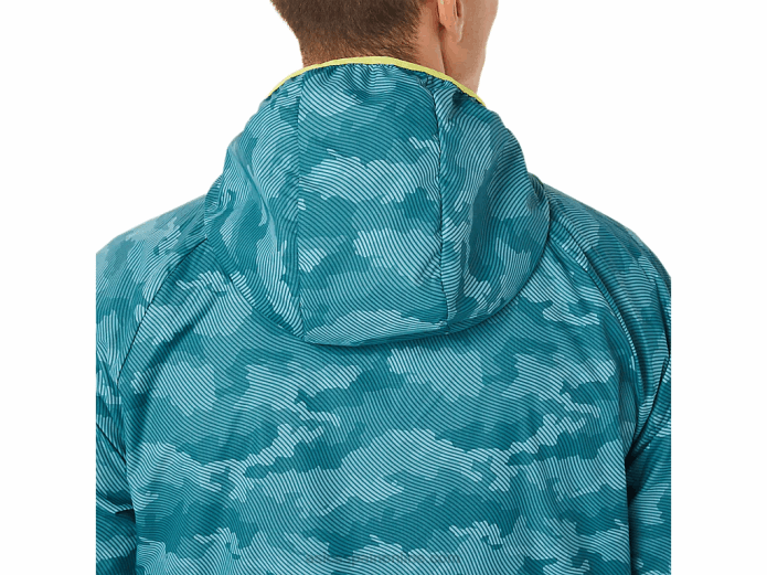chaqueta plegable para hombre Asics 4L681893 estampado de pino brumoso / yuzu agrio