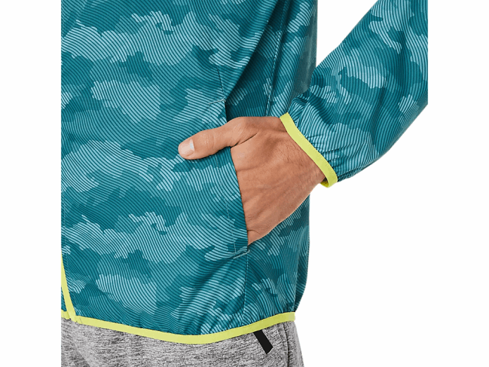 chaqueta plegable para hombre Asics 4L681893 estampado de pino brumoso / yuzu agrio