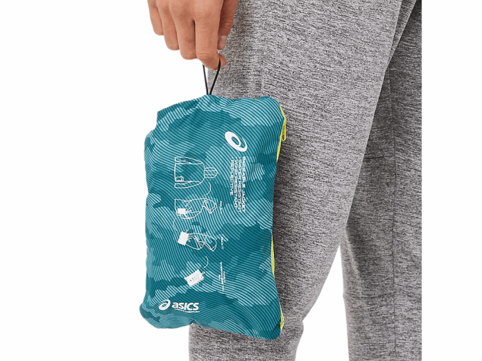 chaqueta plegable para hombre Asics 4L681893 estampado de pino brumoso / yuzu agrio