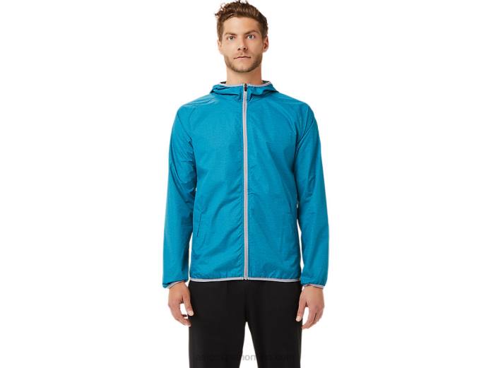 chaqueta plegable para hombre Asics 4L682027 azul verdoso brezo/hoja de roca