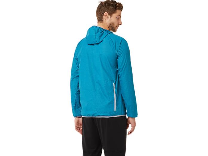 chaqueta plegable para hombre Asics 4L682027 azul verdoso brezo/hoja de roca