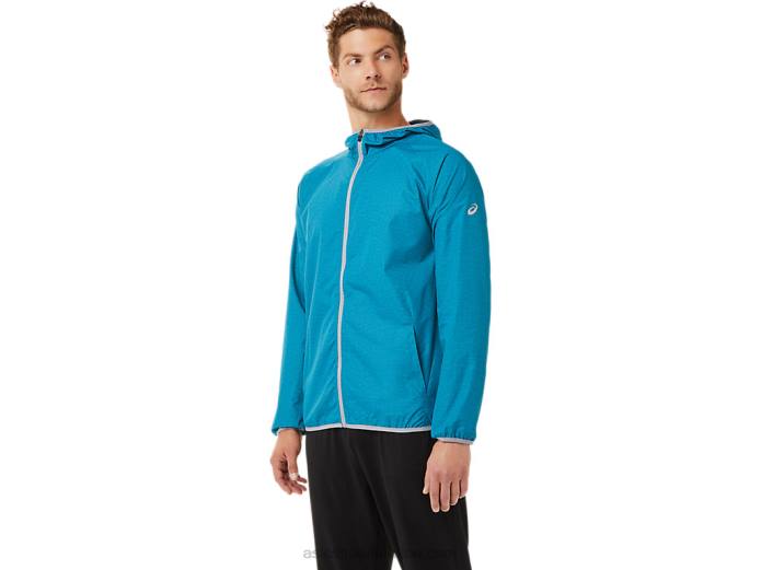 chaqueta plegable para hombre Asics 4L682027 azul verdoso brezo/hoja de roca