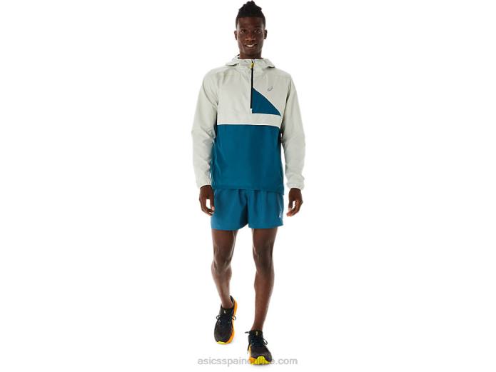 anorak fujitrail hombre Asics 4L68523 tinta verde azulado/salvia claro