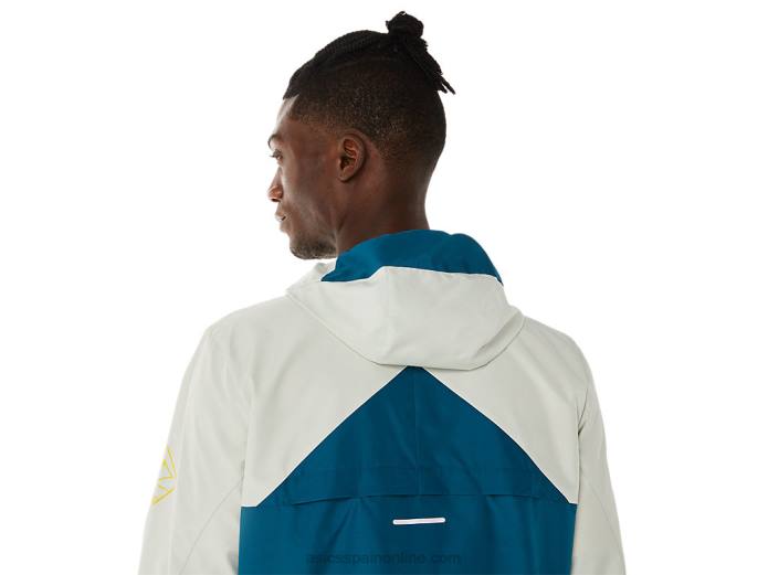 anorak fujitrail hombre Asics 4L68523 tinta verde azulado/salvia claro