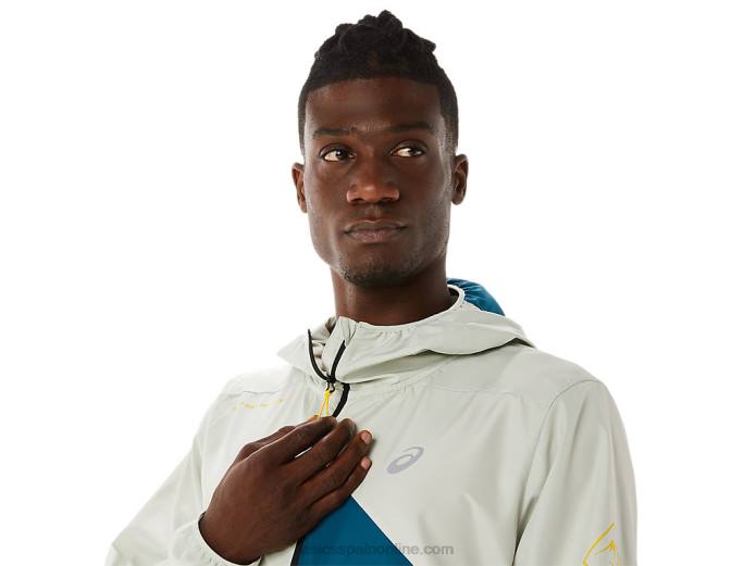 anorak fujitrail hombre Asics 4L68523 tinta verde azulado/salvia claro