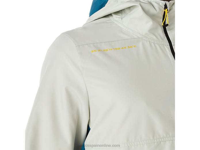 anorak fujitrail hombre Asics 4L68523 tinta verde azulado/salvia claro