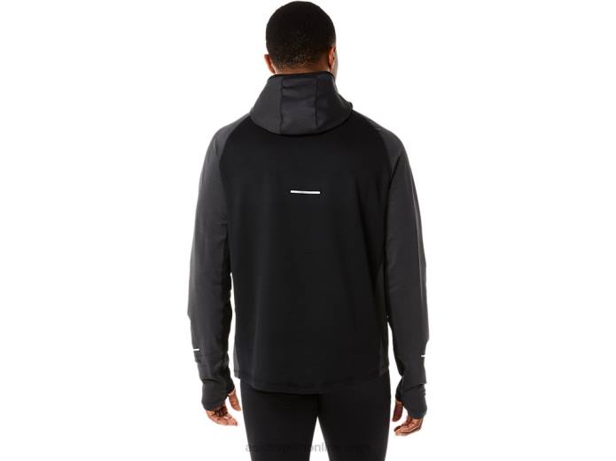 sudadera con capucha de manga larga de invierno para hombre Asics 4L68885 rendimiento negro brezo