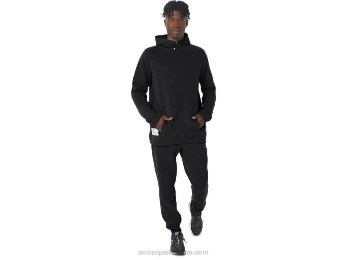 sudadera con capucha de polar Sunday para hombre Asics 4L6815 rendimiento negro