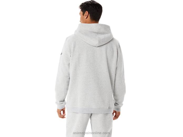 sudadera con capucha de polar Sunday para hombre Asics 4L6854 brezo gris claro