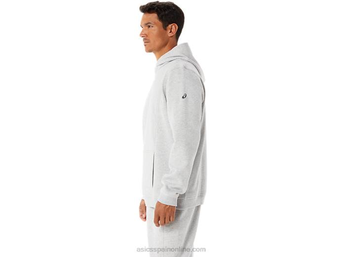 sudadera con capucha de polar Sunday para hombre Asics 4L6854 brezo gris claro