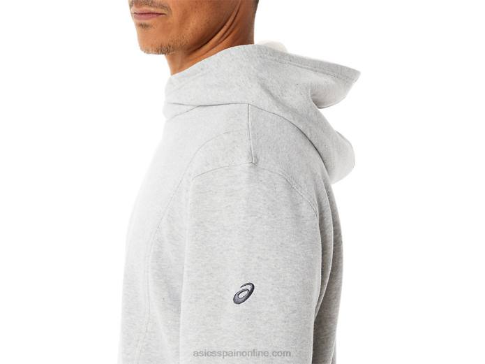 sudadera con capucha de polar Sunday para hombre Asics 4L6854 brezo gris claro