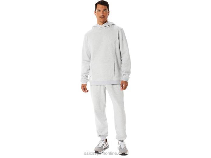 sudadera con capucha de polar Sunday para hombre Asics 4L6854 brezo gris claro