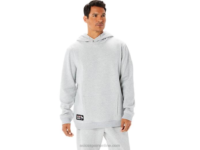 sudadera con capucha de polar Sunday para hombre lam Asics 4L681346 brezo gris claro