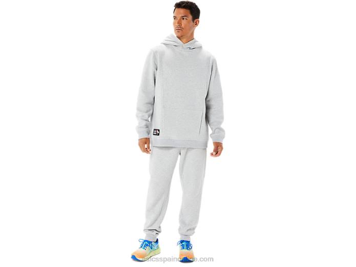 sudadera con capucha de polar Sunday para hombre lam Asics 4L681346 brezo gris claro