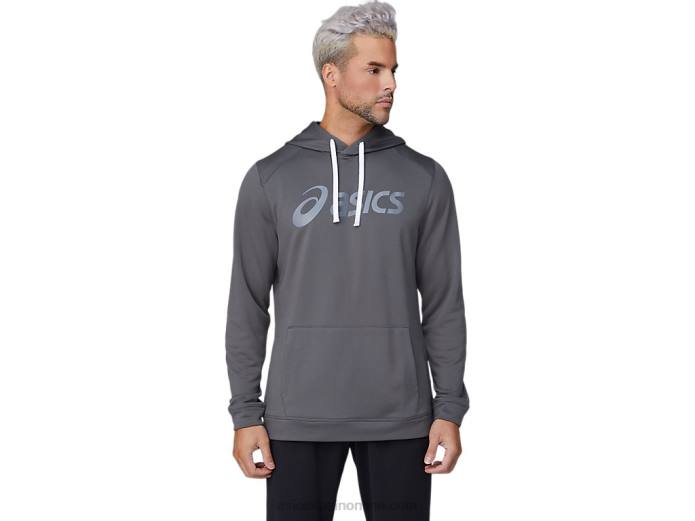 sudadera con capucha de rizo francés para hombre Asics 4L681807 gris grafito/metrópolis