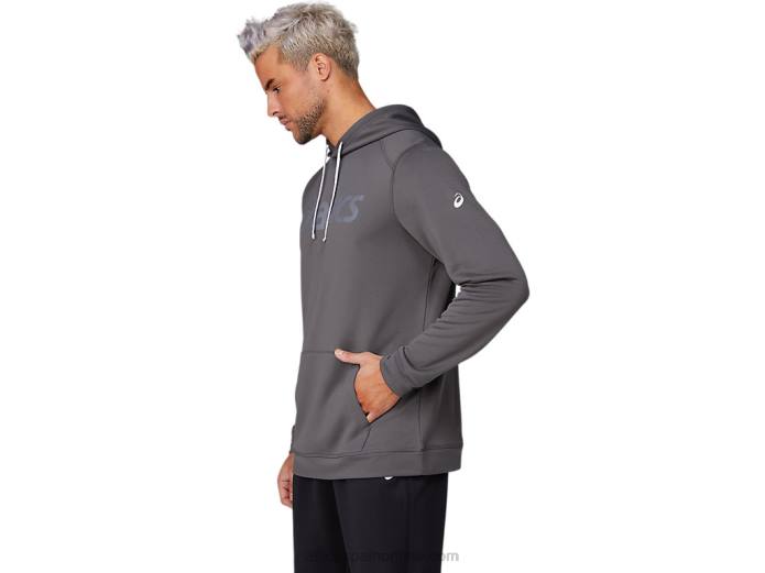sudadera con capucha de rizo francés para hombre Asics 4L681807 gris grafito/metrópolis