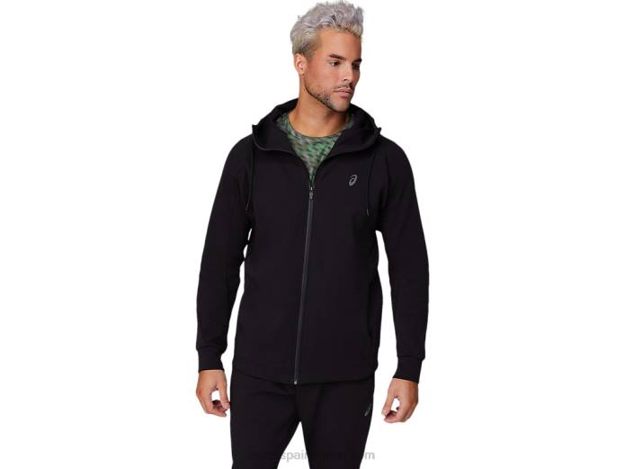 sudadera con capucha y cremallera completa de punto de movilidad para hombre Asics 4L681679 rendimiento negro