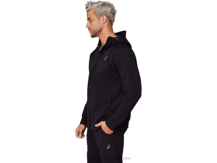 sudadera con capucha y cremallera completa de punto de movilidad para hombre Asics 4L681679 rendimiento negro