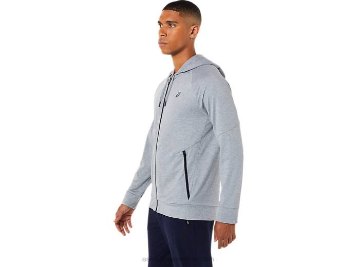 sudadera con cremallera completa de tecnología para hombre Asics 4L681780 brezo de yeso