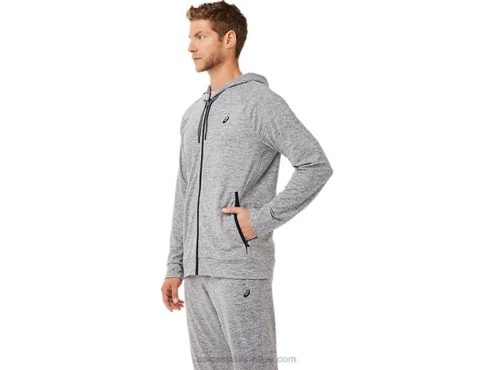 sudadera con cremallera completa de tecnología para hombre Asics 4L681907 portador gris jaspeado