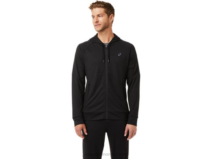 sudadera con cremallera completa de tecnología para hombre Asics 4L682029 rendimiento negro