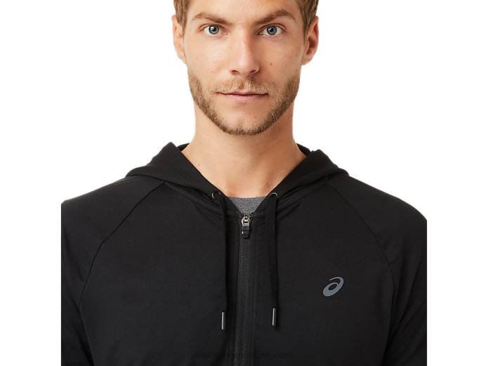 sudadera con cremallera completa de tecnología para hombre Asics 4L682029 rendimiento negro