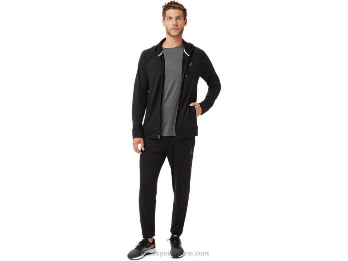 sudadera con cremallera completa de tecnología para hombre Asics 4L682029 rendimiento negro